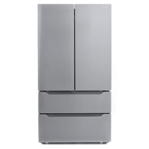 Cosmo 22.5 cu. ft. Stainless Steel 4-Door French Door Refrigerator W/ Recessed Handle, Counter Depth